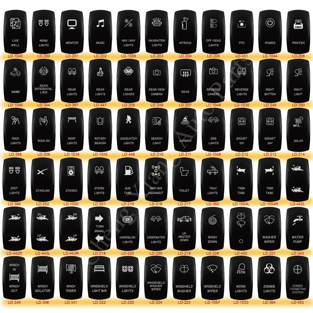 Red Led Light Rocker Switch 12V/24V SPST DPDT Toggle Switch ON OFF/ ON OFF ON Backlight Latching / Momentary Dash Panel Control