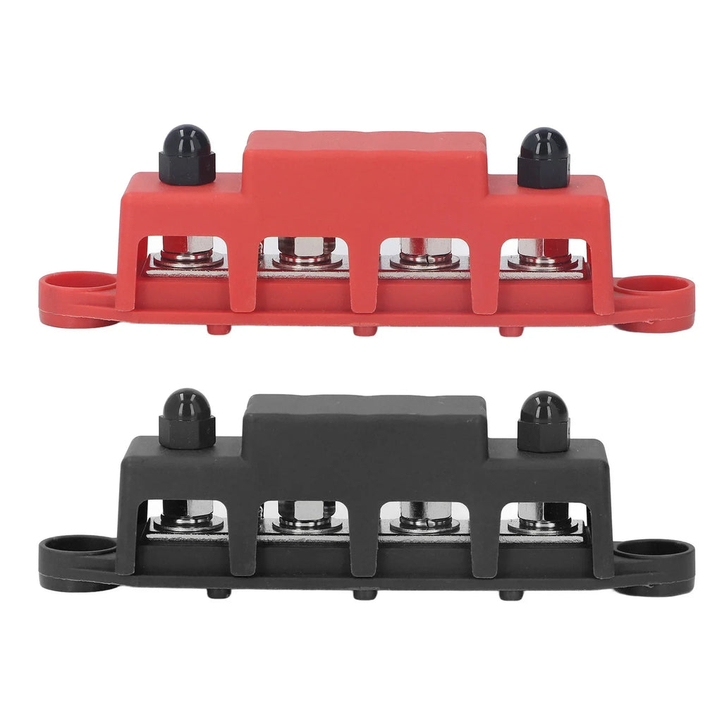 Power Distribution Block M8 Screw 4 Terminal Bus  DC 48V 250A for Automobile Boat Power Distribution Block Bus  250A