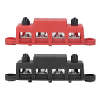 Power Distribution Block M8 Screw 4 Terminal Bus  DC 48V 250A for Automobile Boat Power Distribution Block Bus  250A