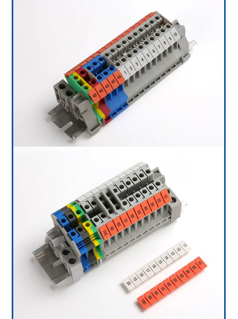 100Pcs ZB6 For UK2.5B UK5N PT4 ST4 UKK/UKKB5 DIKD1.5 Number Blank DIN Rail Terminal Block Accessories UK Zack Marker Strips ZB 6