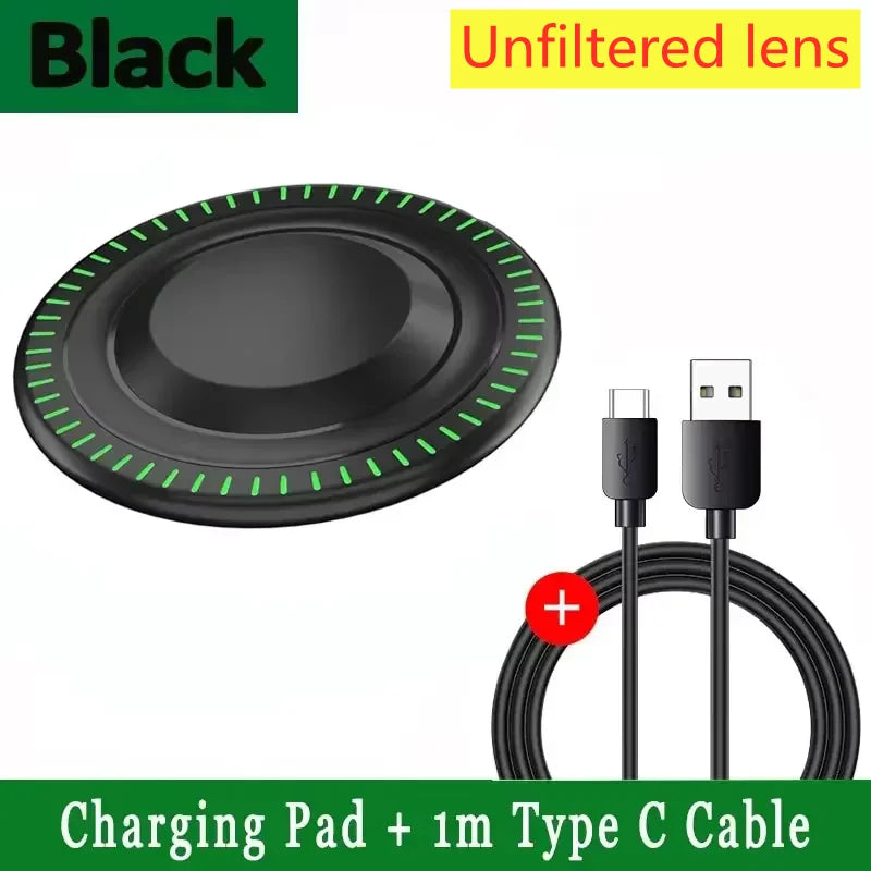 Phone Acrylic Metal Wireless Charger Station Led Light for iPhone 16 15 14 13 12 Pro Max Samsung S24 Xiaomi Mini Fast Charging
