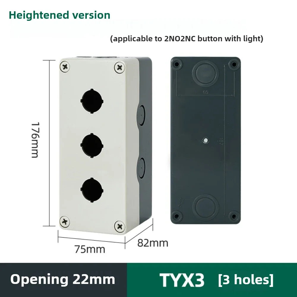 1/2/3/4/5 Hole Waterproof Button Switch Control Box Button Emergency Stop Dustproof Waterproof IP65 Button Thickened Yellow Gray
