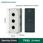 1/2/3/4/5 Hole Waterproof Button Switch Control Box Button Emergency Stop Dustproof Waterproof IP65 Button Thickened Yellow Gray