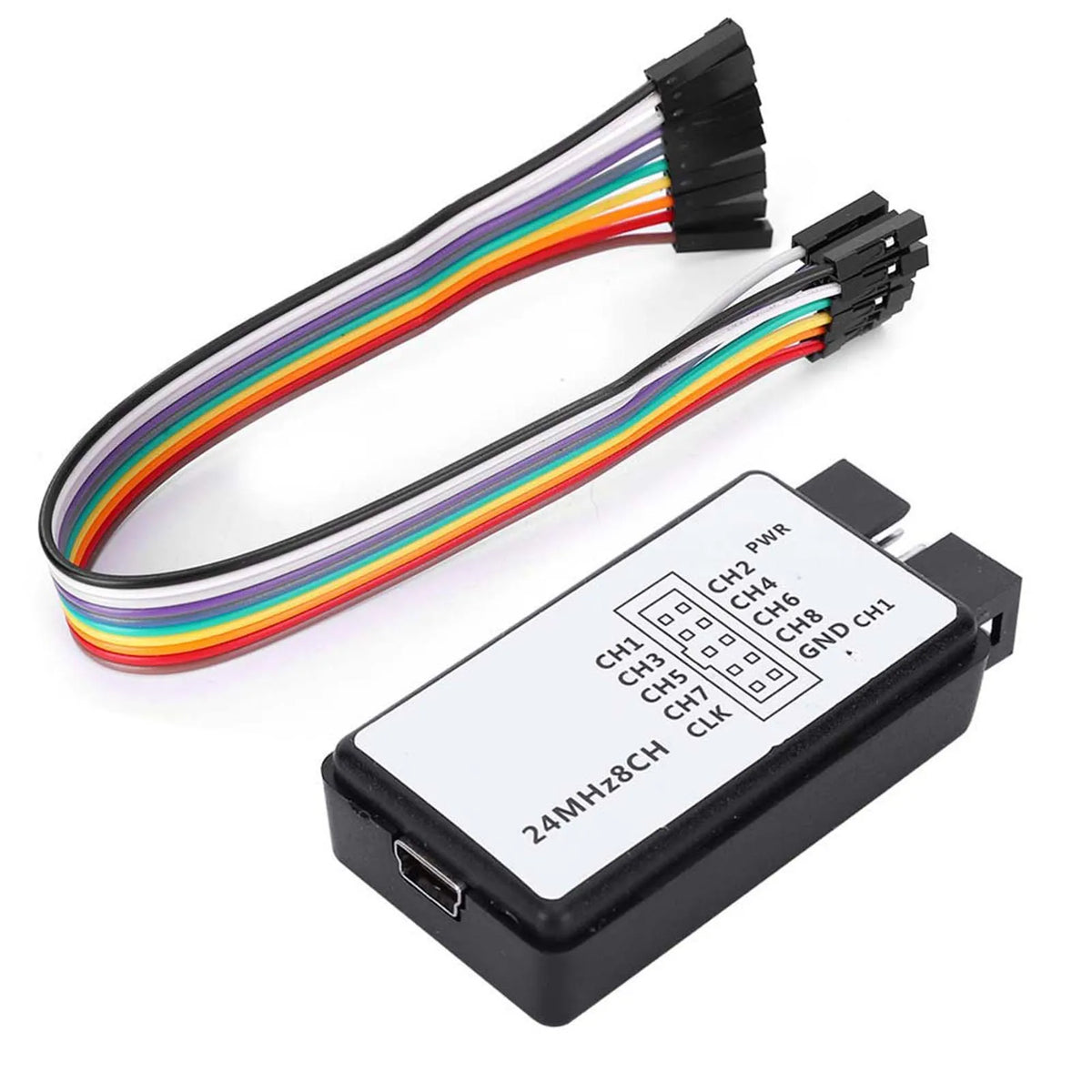 USB Logic Analyzer Device Set Mini Digital  Size 8 Channel Input Memory 24MHz Logic Analyzer 24MHz USB Logic Analyzer