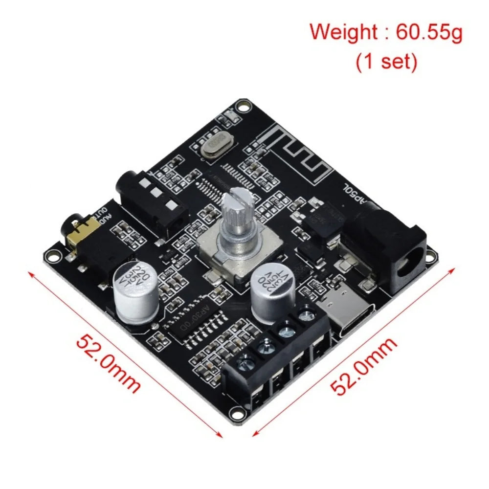 Mini Bluetooth 5.0 50W+50W Dual Channel Audio Power Digital Amplifier Board Stereo Amplifier 3.5MM AUX USB APP XY-AP50L