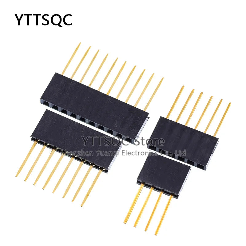 10pcs 2.54mm 1x2/3/4/5/6/8/10/12/15/16/20/40 Pin Single row Straight FEMALE Stackable 11mm Long Legs Header For Arduino Shield