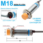 OMCH Capacitive Proximity Sensor LJC 12 18 30MM Detection Distance 2/5/10/20MM PNP NPN NO NC Cylindrical Proximity Sensor Switch