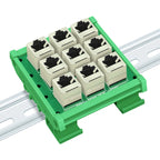 RJ45 8P8C 9-Way Buss Board Interface Module With DIN Rail And Panel Mounting Foot