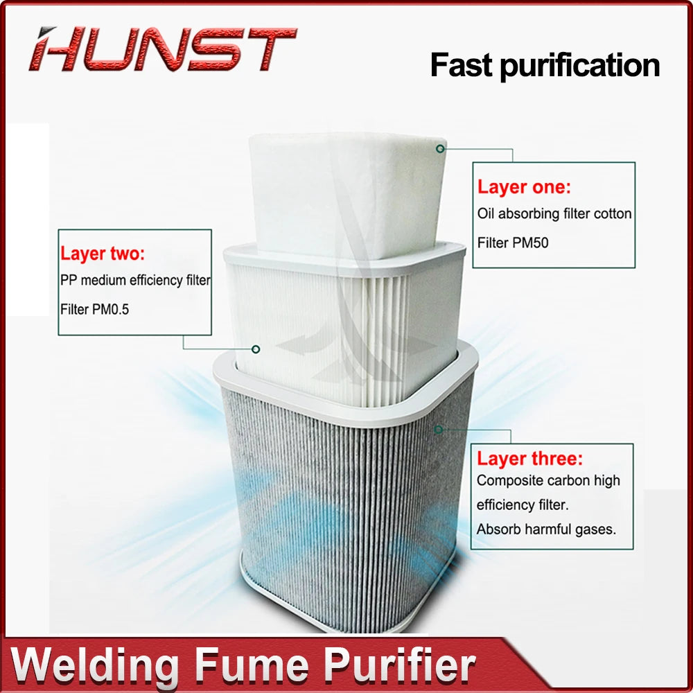 HUNST Welding Marking Smoke Absorption Dust Purifier XF180 XF250 Laser Smoke Exhauster Filter Element Replacement