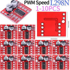 1-10PCS L298N Driver H Bridge Mini Dual DC Motor Module 2.5A Two Channel Reversing PWM Speed Components