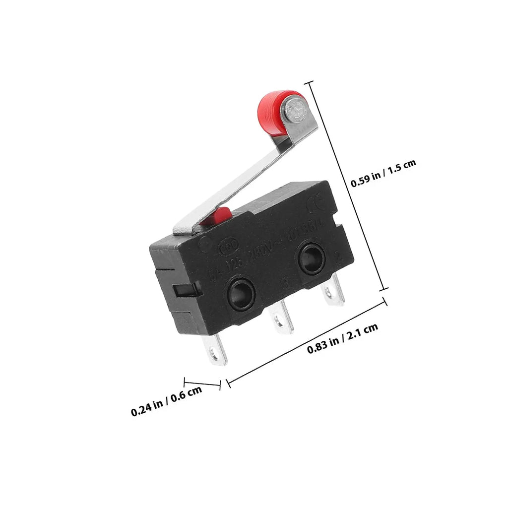 5Pcs Limit Switch Roller Lever Arm Spdt Snap Action 1no 1nc Hinge Easy Installation Long Life Electronic Equipments