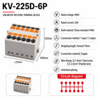 DIN Rail Terminal Block 1/5/10PCS 2.5mm2 Push In Quick Connect Electrical Wire Connector Modular Power Distribution Block