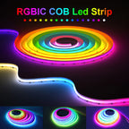 RGB-IC COB LED Strip with Tuya Wifi Controller 2.4G Remote Alexa Google Home Rainbow Color Addressable LED Tape 10m 20m 25m Kit