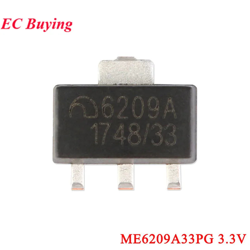 100Pcs/5pc ME6209 6209A ME6209A 3V 3.3V 4V 4.5V 5V ME6209A33PG ME6209A50PG SOT-89 Low Power Dropout LDO Linear Regulator IC SMD