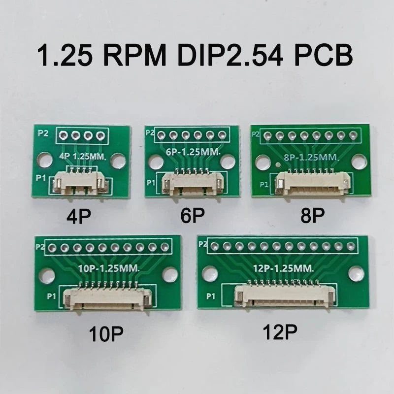 1/2/5pcs 1.25MM Pitch 4/6/8/10/12 FPC/FFC Adapter Connector 1.25 to 2.54 Circuit Board Horizontal Terminal Socket Test Board