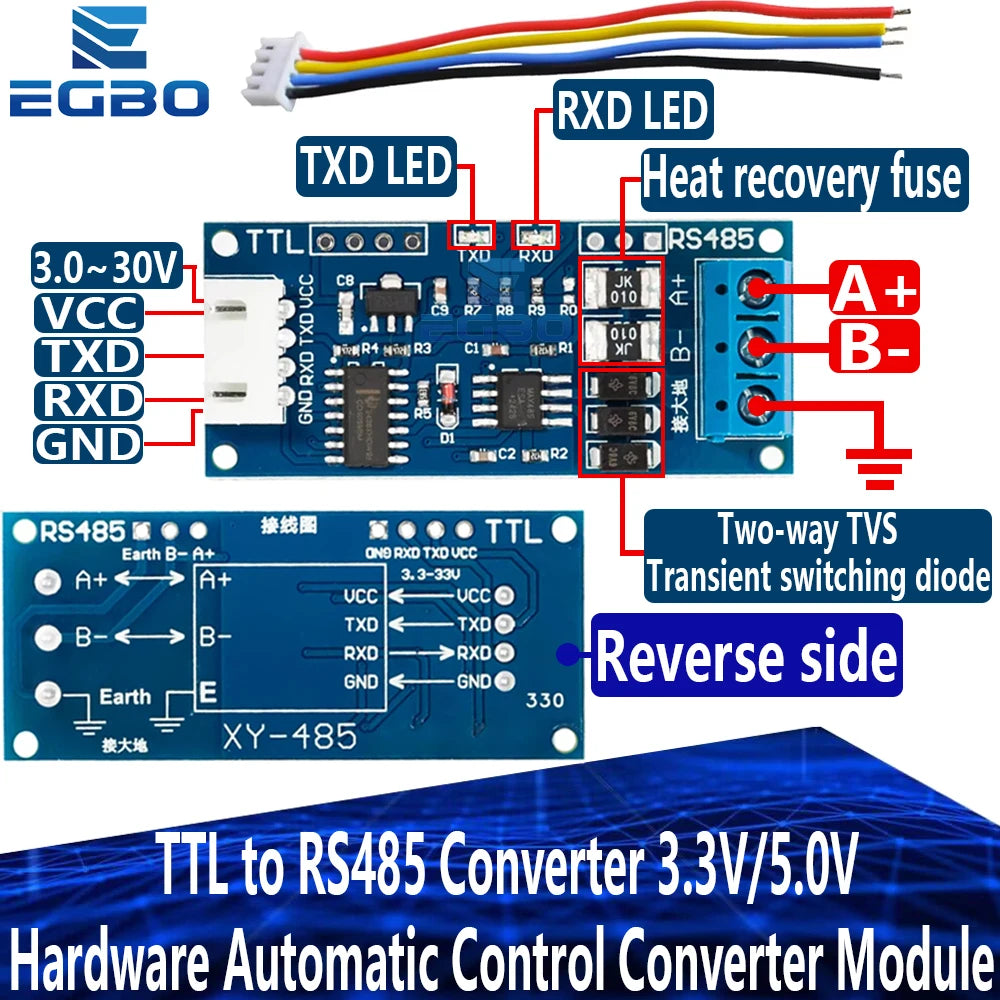 1~10PCS TTL to RS485 Converter 3.3V/5.0V Hardware Automatic Control Converter Module For Arduino for Arduino AVR EGBO