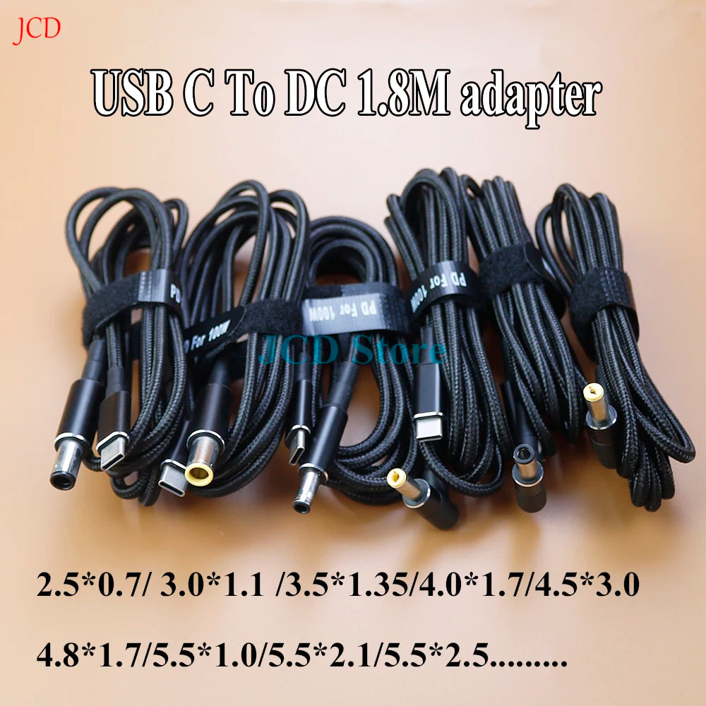 1PCS 100W 5A PD to DC 5.5*2.1 5.5*2.5 7.4*5.0 4.5*3.0 Decoy Trigger Adapter Cable TYPE-C PD Decoy Line Charging Notebook Charger