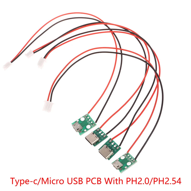 Type-c PCB With Cabel Converter Adapter Micro USB To DIP Female Connector Breakout Board Charging Cable Soldering Socket