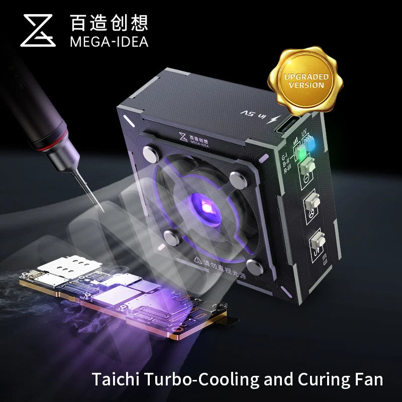 Qianli MEGA-IDEA Turbo Cooling UV Curing Fan Fume Extractor For Mobile Phone Motherboard PCB Weld Repair Heat Dissipation Tools
