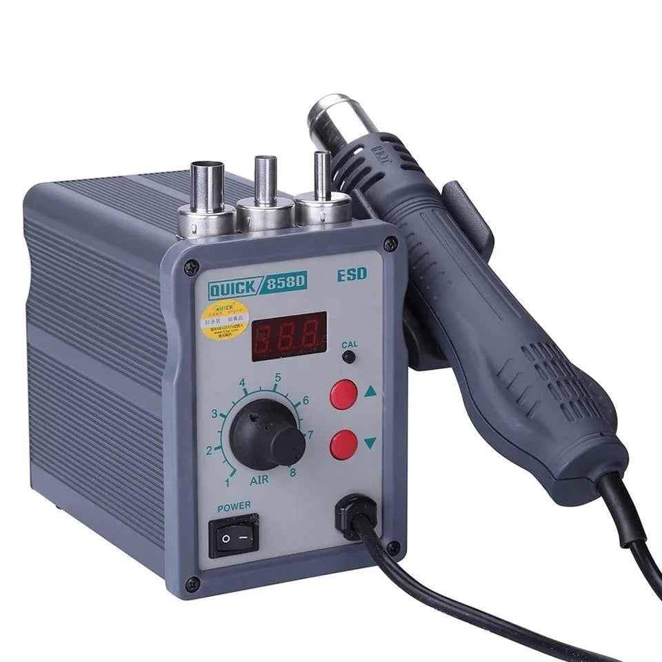 QUICK 858D 700W Hot Air Soldering Station LED Digital Display Soft Wind Hot Air Heat g u n SMD BGA Rework Station Tools