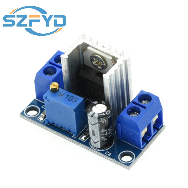 LM317 Adjustable DC-DC Buck Converter Module - Linear Voltage Regulator for Power Supply