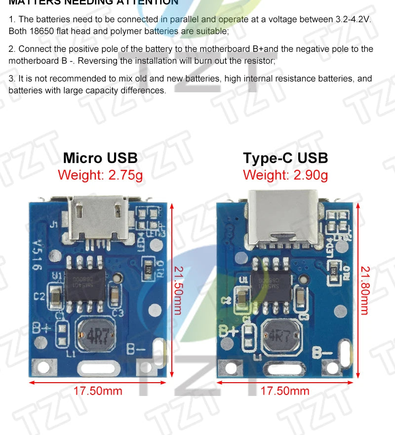 GREATZT 5V Boost Converter Step-Up Power Module Lithium Battery Charging Protection Board LED Display USB For DIY Charger 134N3P