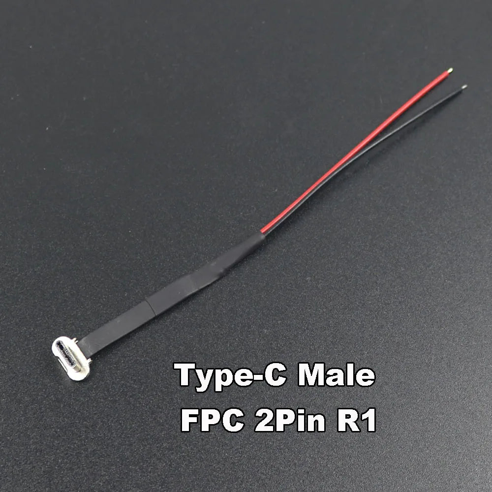 1pc USB C Type-C FPC 2pin3pin with Resistor R1 Soft Flat Cable Male Charging Cable Fast Charge Charging Wire Extention for Phone