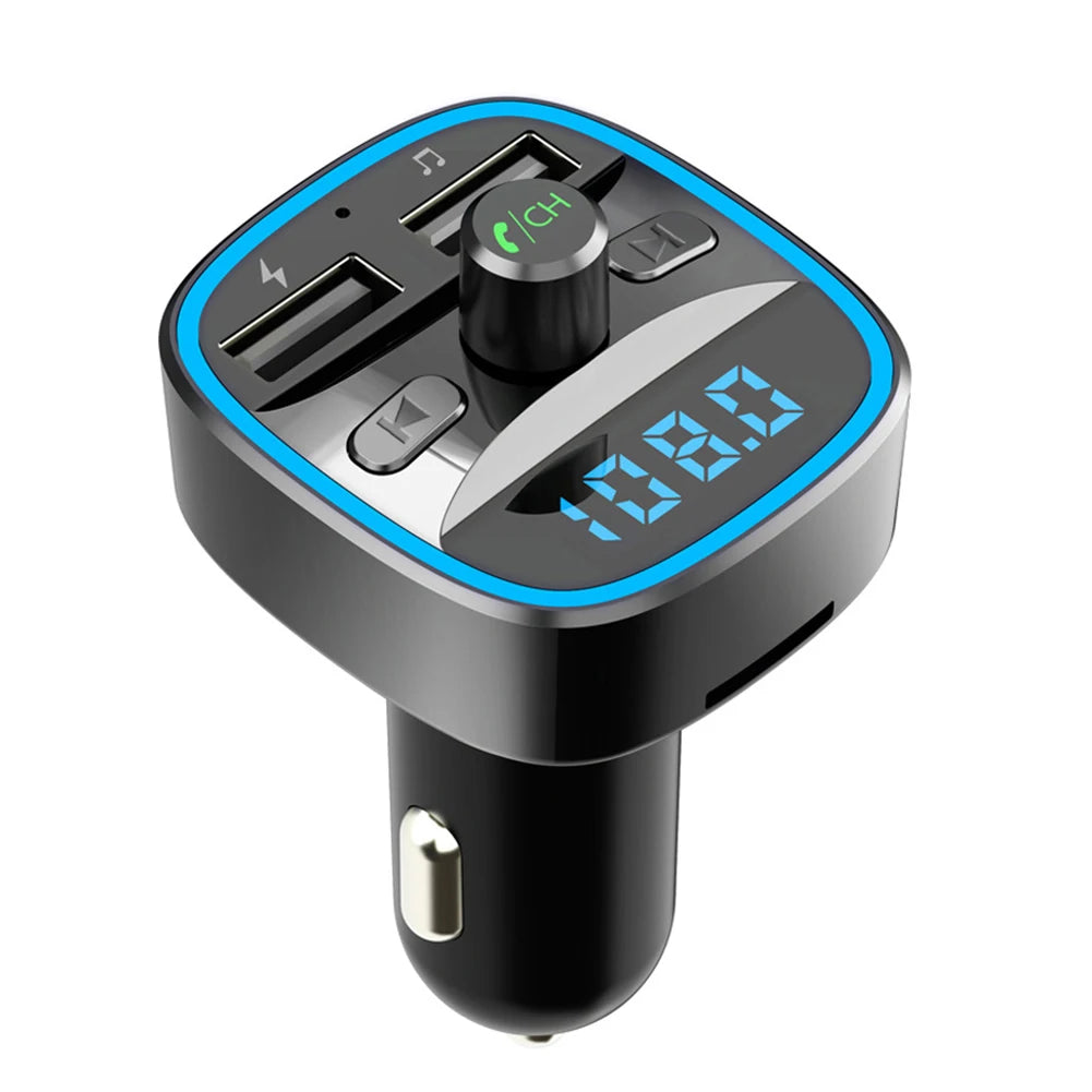 Car Adapter Bluetooth 5.0 Dual USB Port Safe Charging Hands-free Calling Fast Charging FM Transmitter Car Accessories