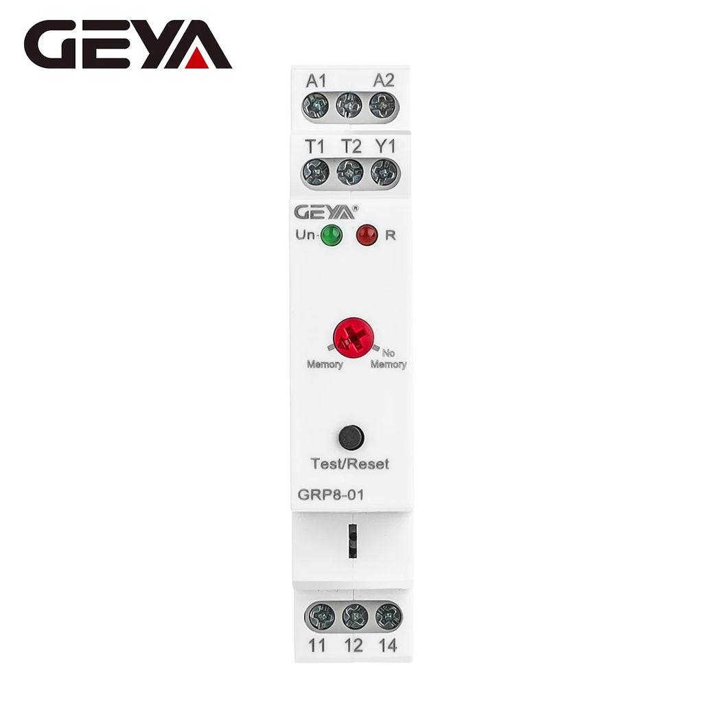 GEYA GRP8 PTC Thermistor Motor Protection Relay AC/DC 24-240V Wide Range Overload Overheat Phase Failure Starter Protection
