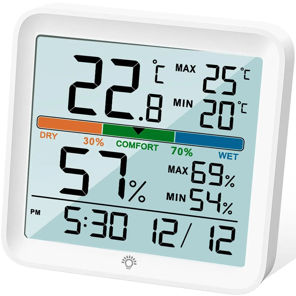 LCD Thermometer Hygrometer Sensor Gauge Indoor Room Digital Temperature Humidity Meter Weather Station For Home