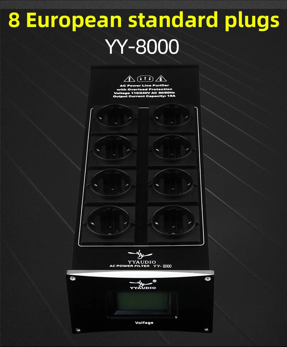 YYAUDIO HiFi Audio Noise AC Power Filter Power Conditioner Power Purifier Surge Protection with EU Outlets Power Strip