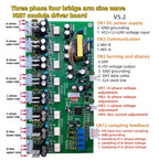 Three phase four bridge arm sine wave IGBT module driver board