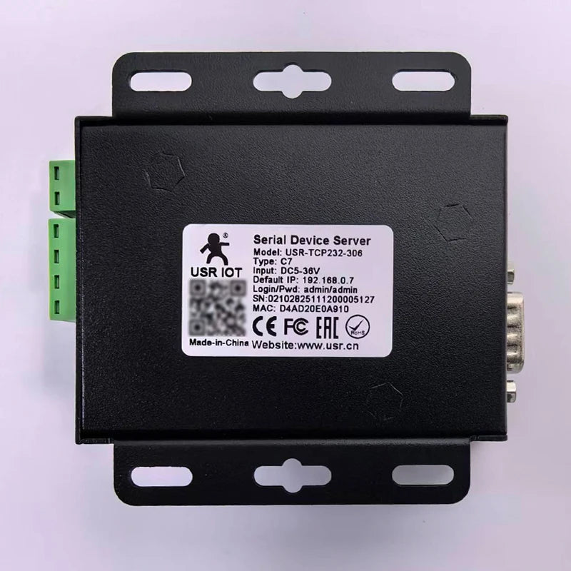 RS232 RS485 RS422 to Ethernet  Converter Serial Device Server SerialTCP/IP Modbus RTU to IoT Gateway Data PSUR USR-TCP232-306
