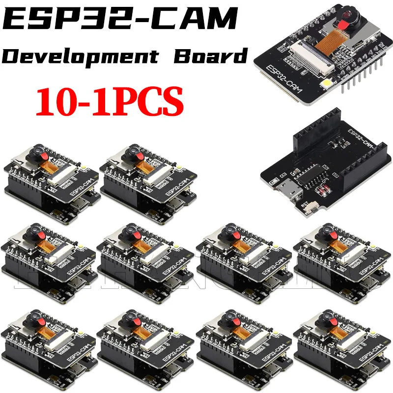 10-1PCS ESP32-CAM ESP32-CAM-MB MICRO USB ESP32 Serial to WiFi ESP32 CAM Development Board CH340 5V Bluetooth+OV3660 Camera