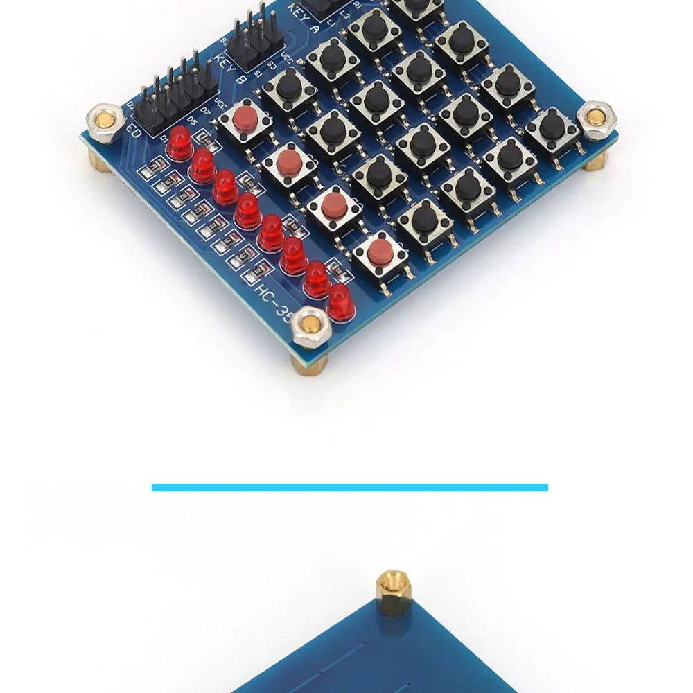 Liludin 4x4 Matrix Keyboard 16 Key Push Button Keypad Module 8 LEDs DIY Kit for Arduino