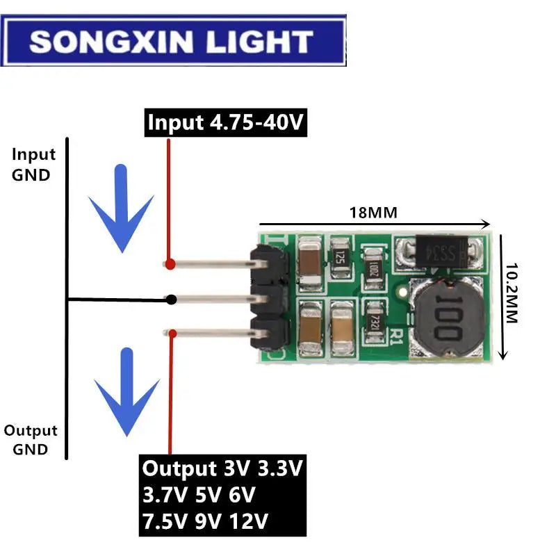 New DD4012SA 1A DC 5-40V to 3V 3.3V 3.7V 5V 6V 7.5V 9V 12V Regulator DC-DC Step-Down Buck Converter Module Board