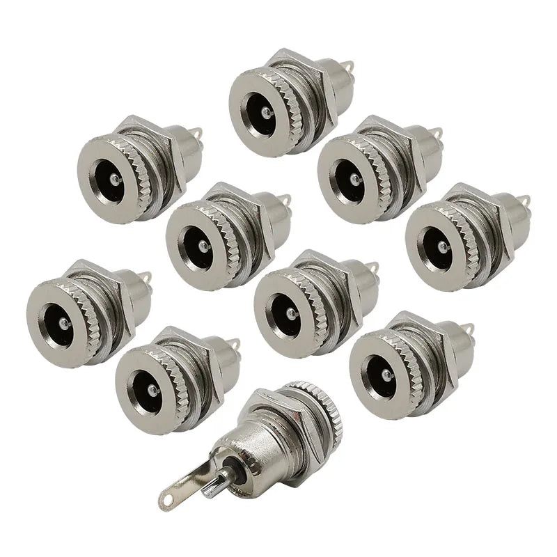 10Pcs 5.5 x 2.1mm DC Power Female Jack Socket Nut Panel Mount Connector Electric Connectors DC-022B DC-099 DC-022K