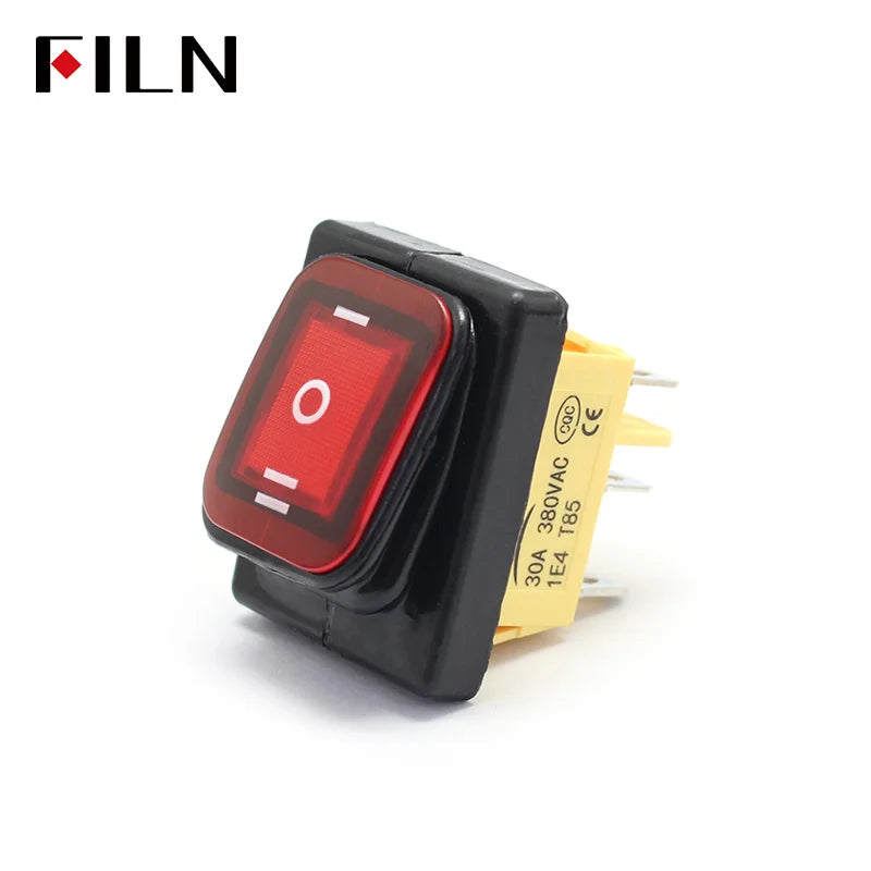 30A/220V Toggle Rocker Switch ON-OFF-ON  Heavy Duty DPDT IP67 Waterproof T85 Auto Boat Marine  With LED 12V 110V220V 30x22mm