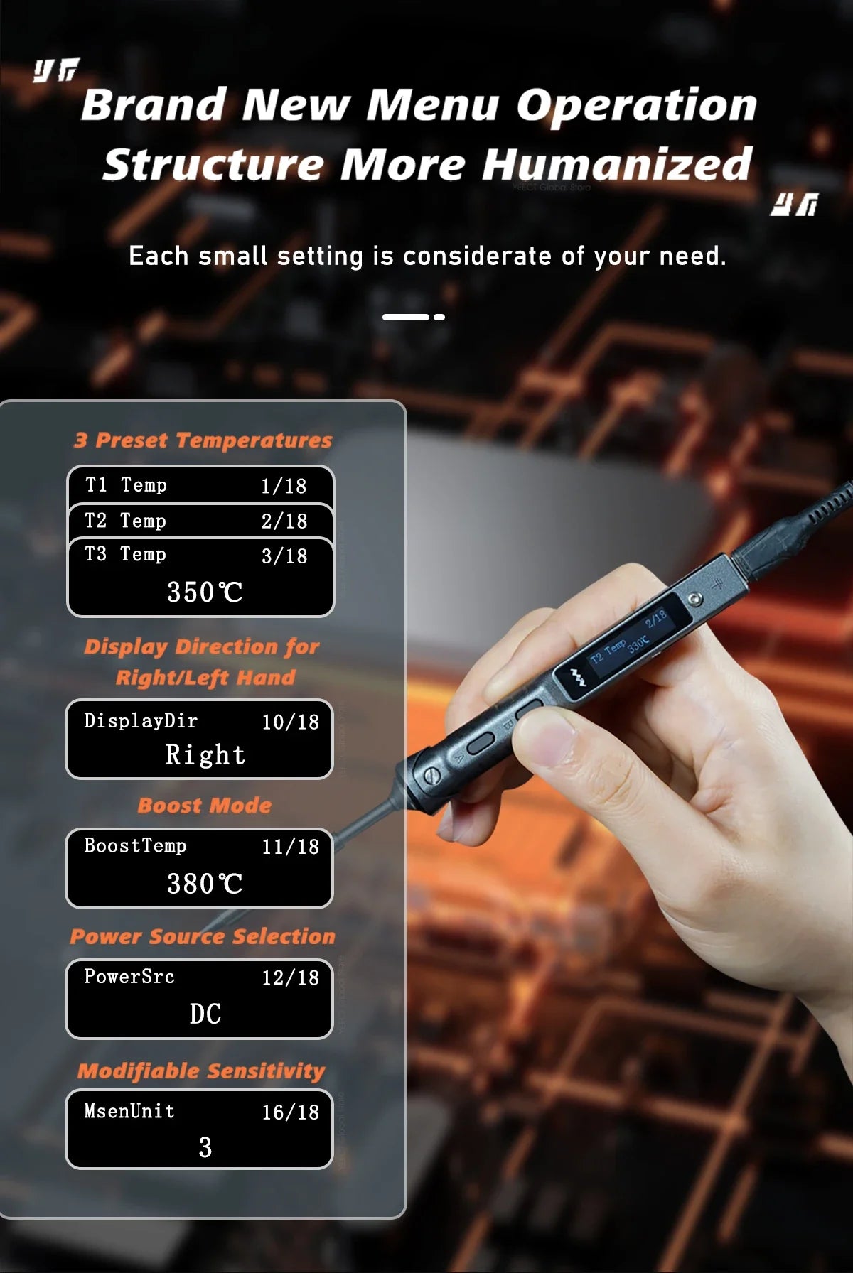 Original TS101 Soldering Iron 65W Mini Programmable Thermostat LCD Displays TS100 Soldering Iron Upgrade with PD Plug Tip Set