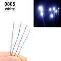 10pcs/Bag 0805 1206 SMD Lamp Wired Micro Litz Led Pre-Soldered Chip Wired 3V Railway Model Toy Light DIY Leads Wires 30cm