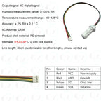 SHT20 SHT30 Temperature and Humidity Sensor HY2.0-4P Interface IIC Digital Signal Output Cable Length 30cm