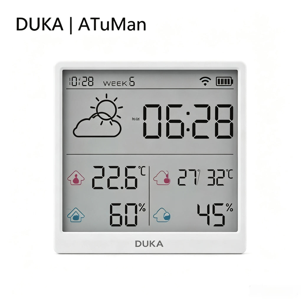 New DUKA TH3 Electronic Temperature Humidity Sensor Wifi Smart Electric Digital Hygrometer Thermometer Clocks Weather Station
