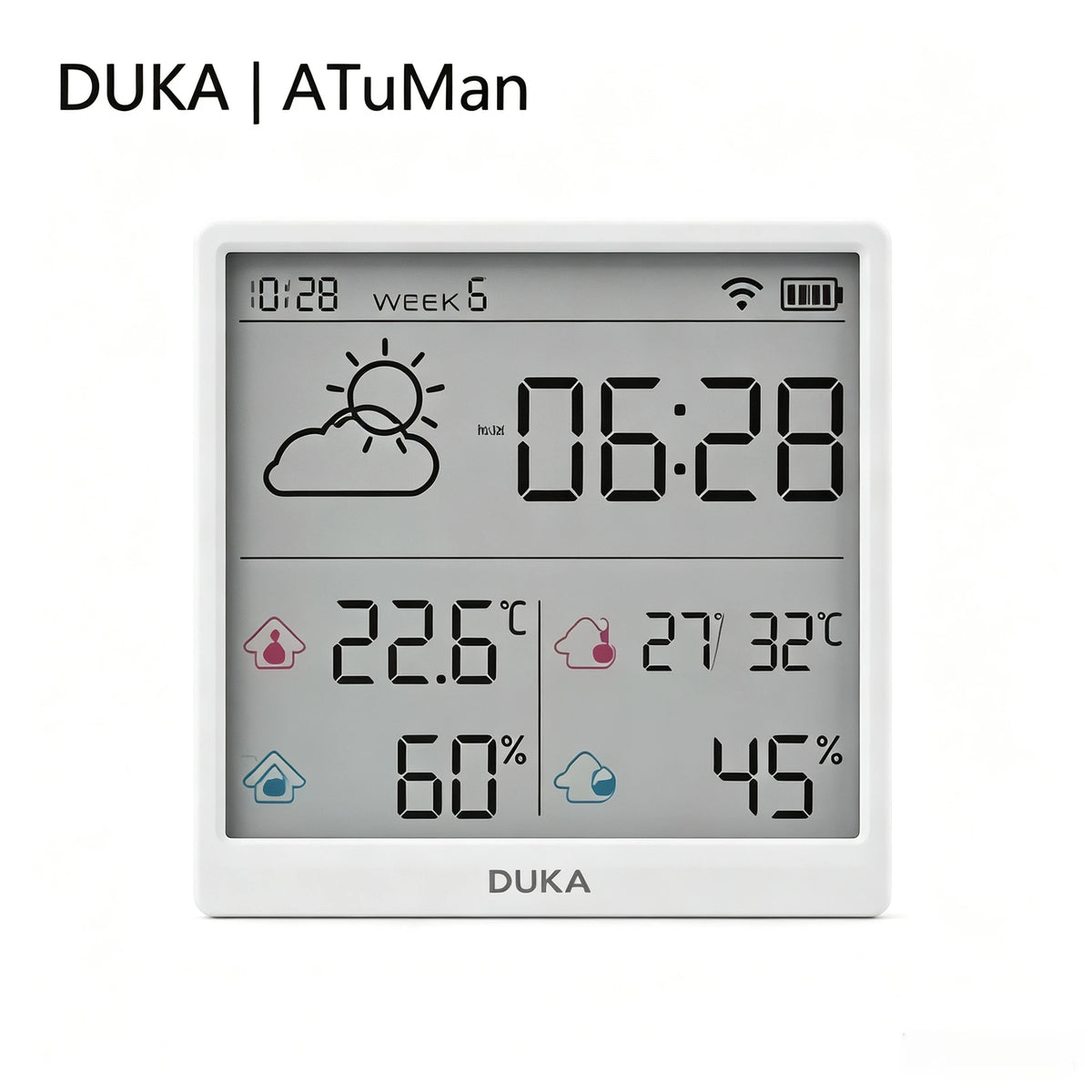 New DUKA TH3 Electronic Temperature Humidity Sensor Wifi Smart Electric Digital Hygrometer Thermometer Clocks Weather Station
