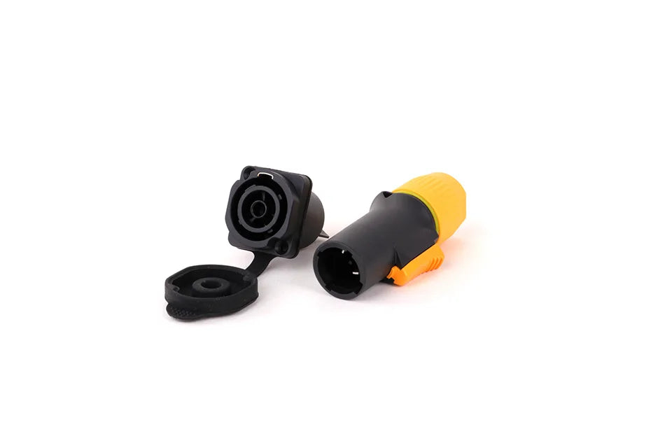 2pcs 3Pins Waterproof IP65 Grade Locking Powercon Male Plug Jack Female Chassis Socket Cable Wire Connector