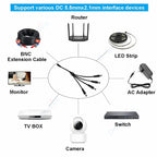 Splitter DC Power Cable 1 To 2/3/4/5/6/8 Way 5V 12V Male Female 5.5x2.1mm DC Plug Extension Wire For LED Strip Light Camera CCTV