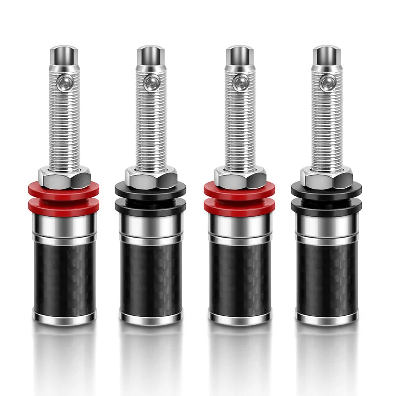HIFI 4Pcs Gold/Rhodium Plated Copper Speaker Binding Post Female Banana  Connector HIFI Audio AMP Banana Plug  Socket  Terminal
