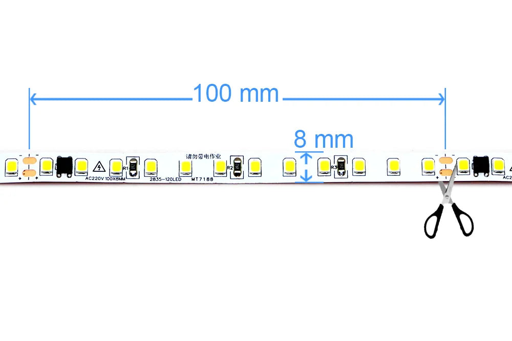 110V 220V LED Strip 2835 120LEDs/m Home Lamp Strip Red Ice Blue Green Yellow Pink 120V 230V Flexible Cuttable 20M Soft Light Bar