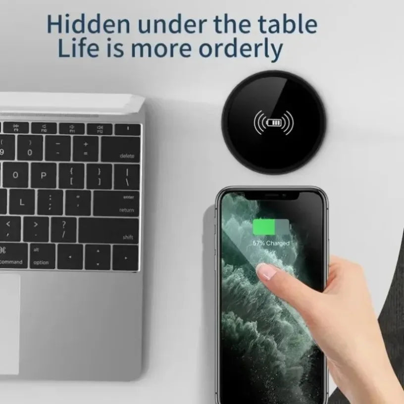 Embedded 15W Wireless Charger Fast Inductive Charging Base Desktop For iPhone 16 15 14 13 12 Samsung S24 S23 Huawei Xiaomi Phone
