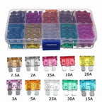 50/100Pcs Car Fuses Kit Assorted Auto Truck Standard Blade Fuse Assortment 2A 3A 5A 7.5A 10A 15A 20A 25A 30A 35A Auto Fuse