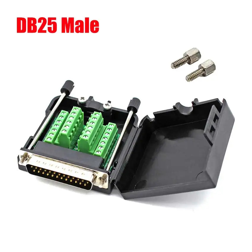 DB9 DB15 DB25 Connector D-SUB 9 15 25 Pin Male Female Plug RS232 RS485 Breakout Terminals 21-24 AWG Wire Solderless Connectors